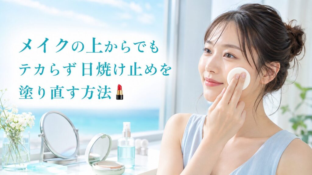 メイクの上からでもテカらず日焼け止めを塗り直す方法💄
