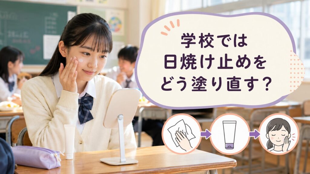 学校で日焼け止めを塗り直す方法