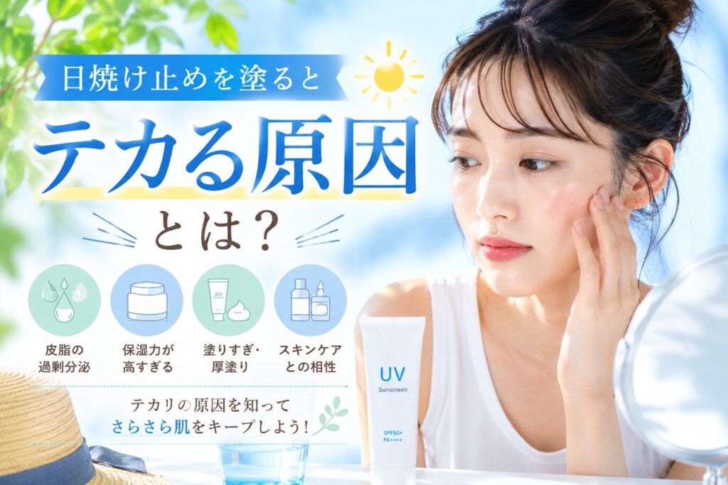 日焼け止めを塗るとテカる原因とは?