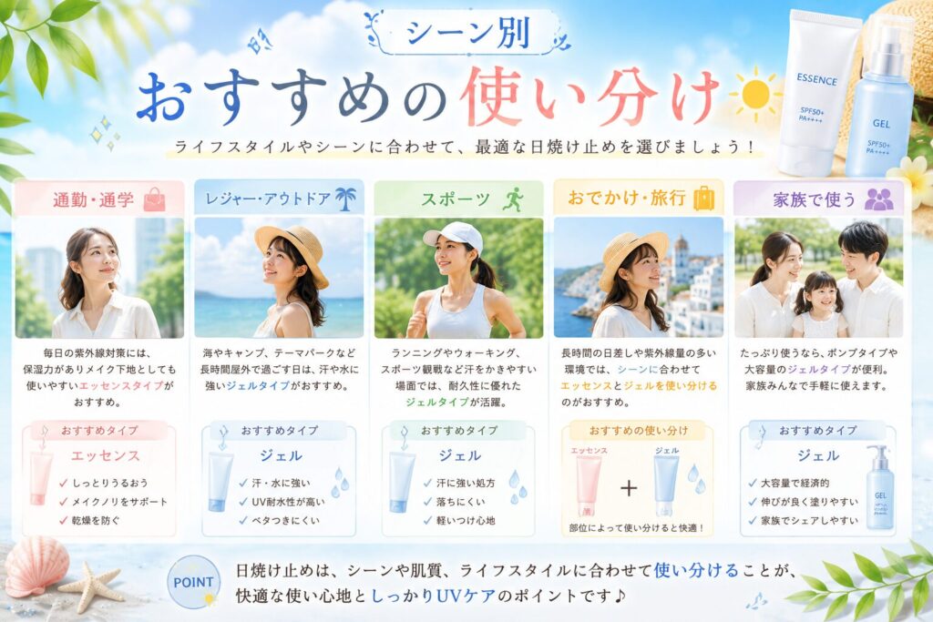 シーン別おすすめの使い分け🌞
