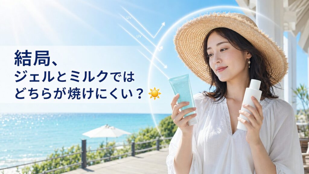 結局、ジェルとミルクではどちらが焼けにくい？
