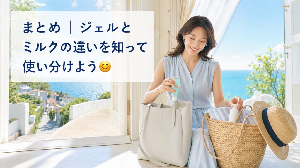 まとめ｜ジェルとミルクの違いを知って使い分けよう