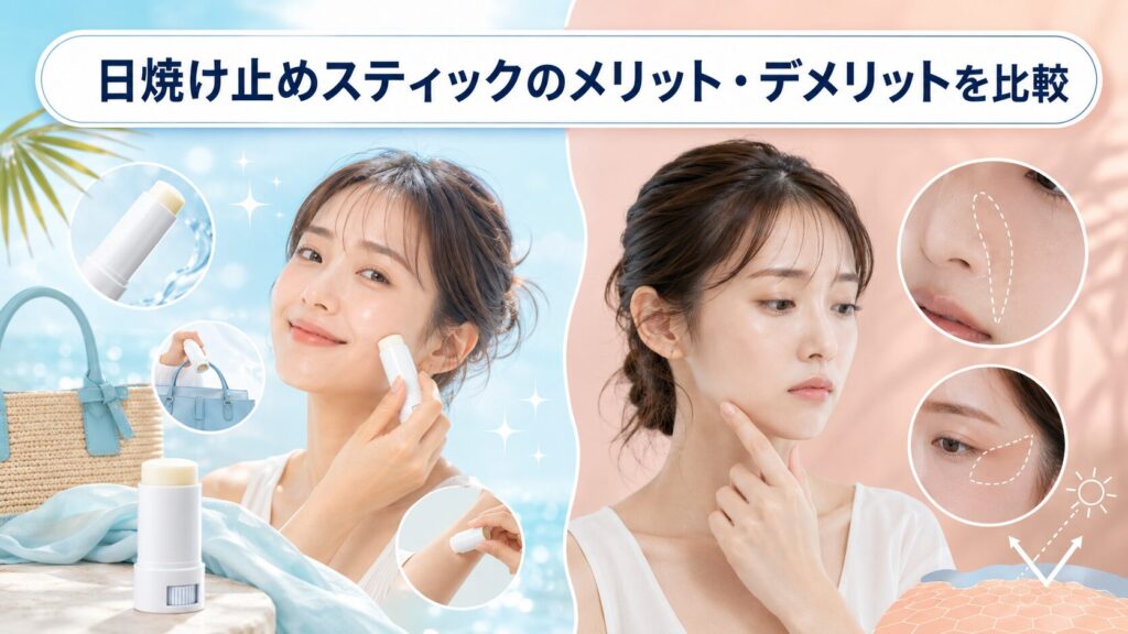 日焼け止めスティックのメリット・デメリットを比較