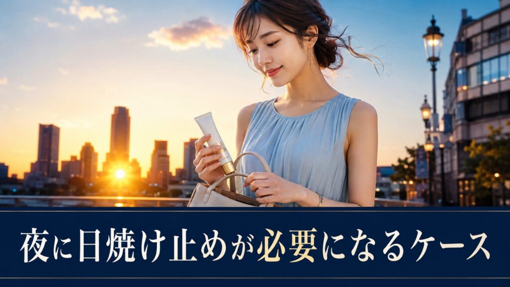 夜に日焼け止めが必要になるケース