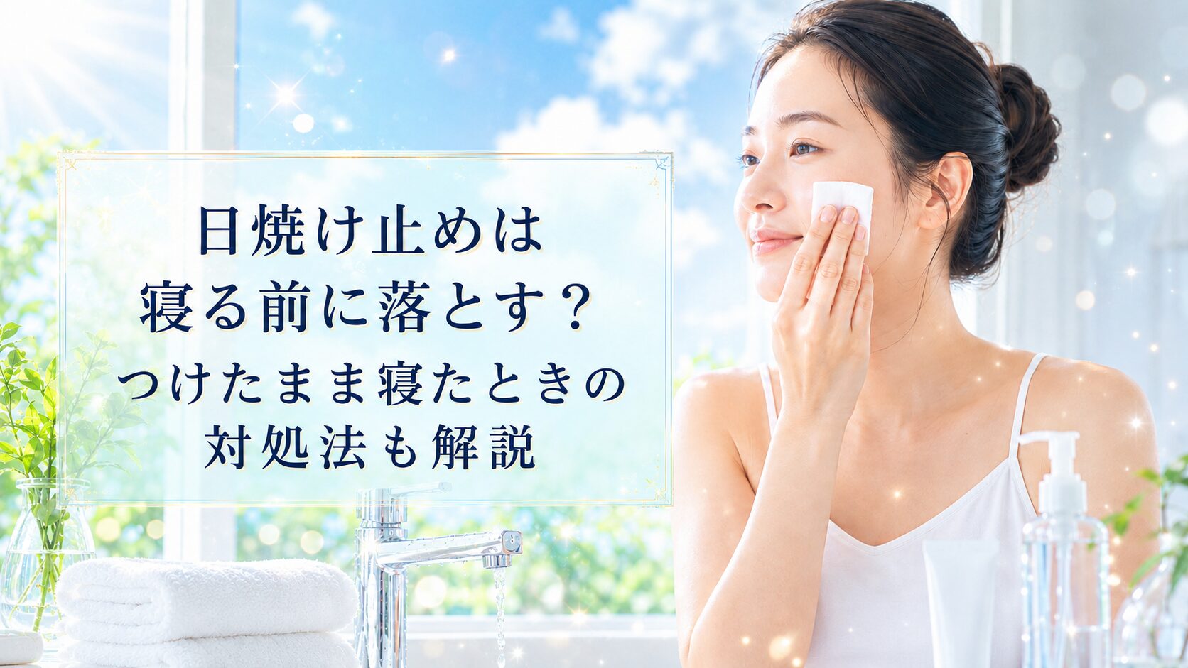 日焼け止めは寝る前に落とす？つけたまま寝たときの対処法も解説