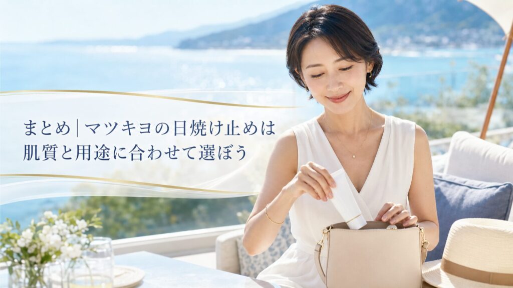 マツキヨの日焼け止めは肌質と用途に合わせて選ぼう