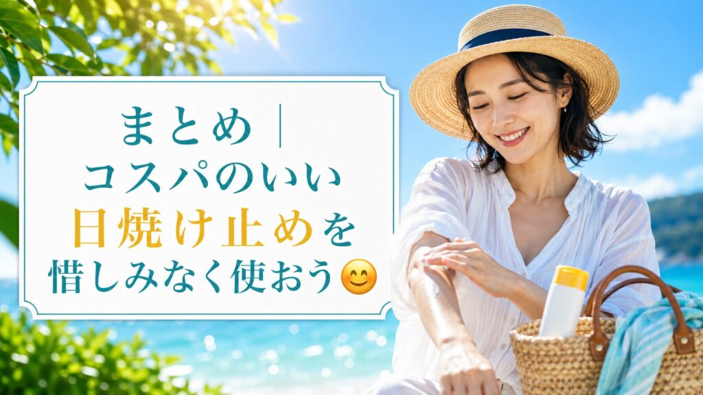 まとめ｜コスパのいい日焼け止めを惜しみなく使おう
