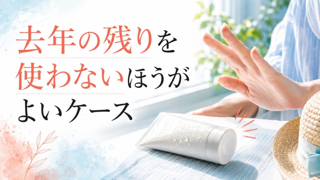 去年の残りの日焼け止めを使わないほうがよいケース