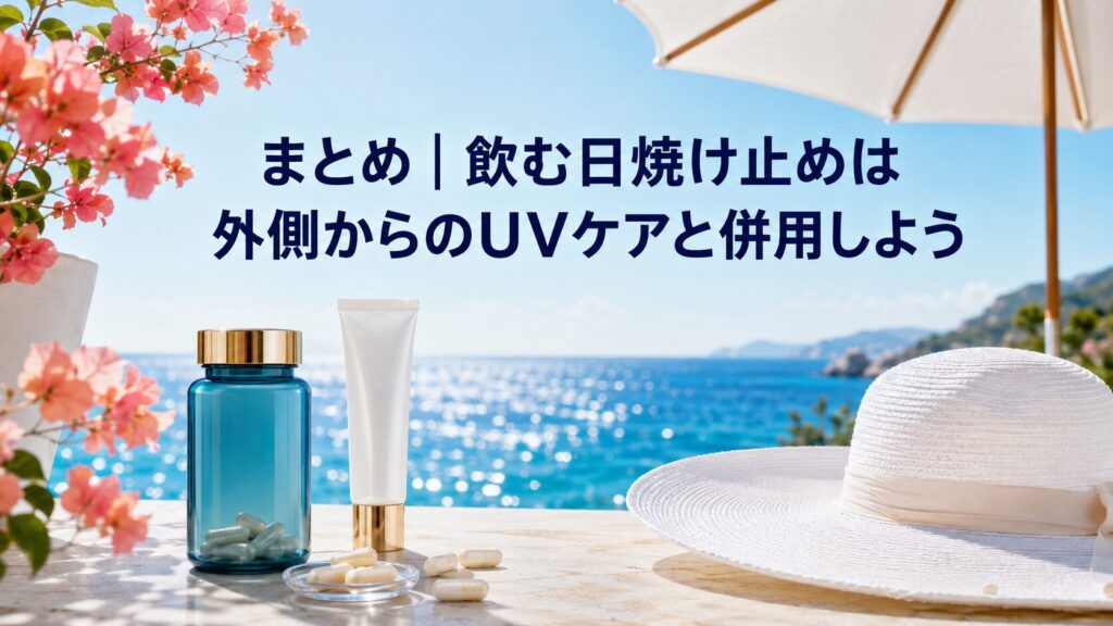 飲む日焼け止めは外側からのUVケアと併用しよう