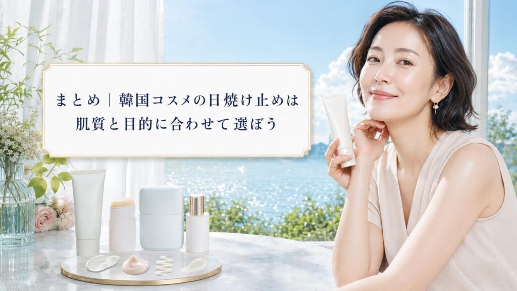 まとめ｜韓国コスメの日焼け止めは肌質と目的に合わせて選ぼう