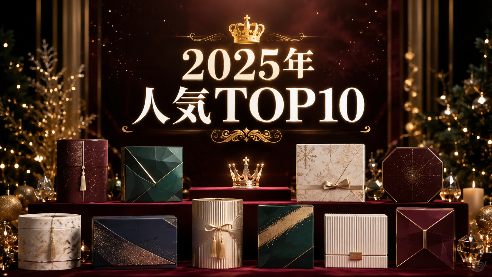 2025年に人気を集めた10個のクリスマスコフレを表すホリデーディスプレイ