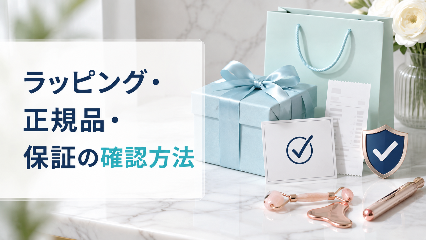 リファのラッピングと正規品と保証を確認するイメージ