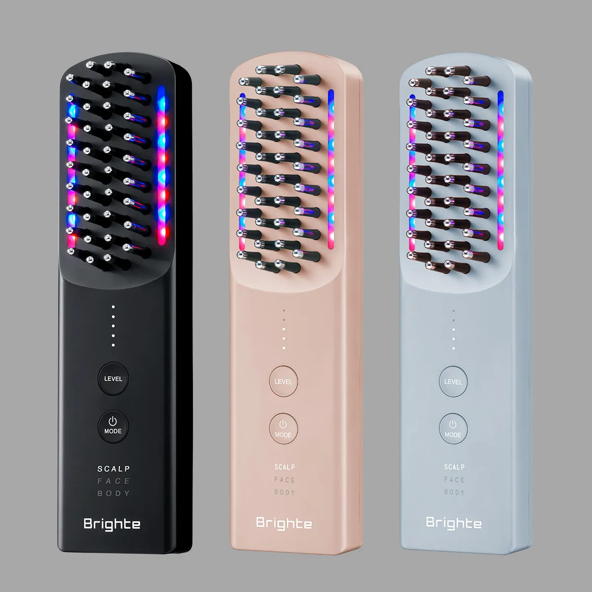 Brighte エレキブラシプラスのブラック・ピンク・アイスブルー3色の商品画像