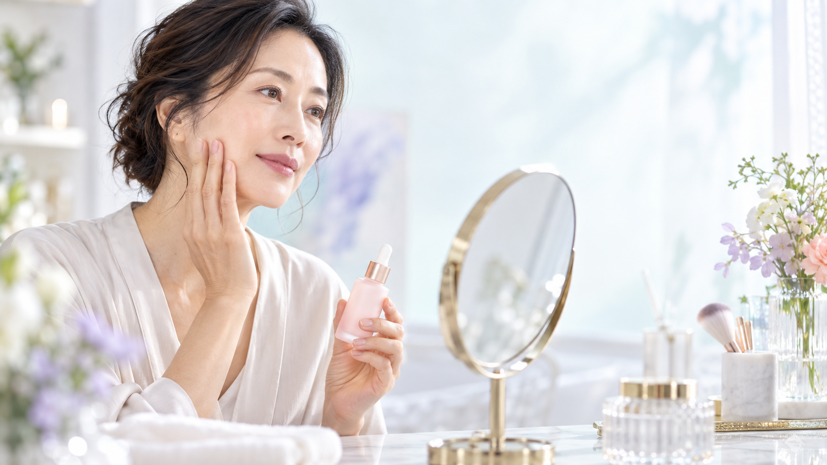 MEGUMI美容液オレリーのシミ予防効果と口コミを検証するイメージ