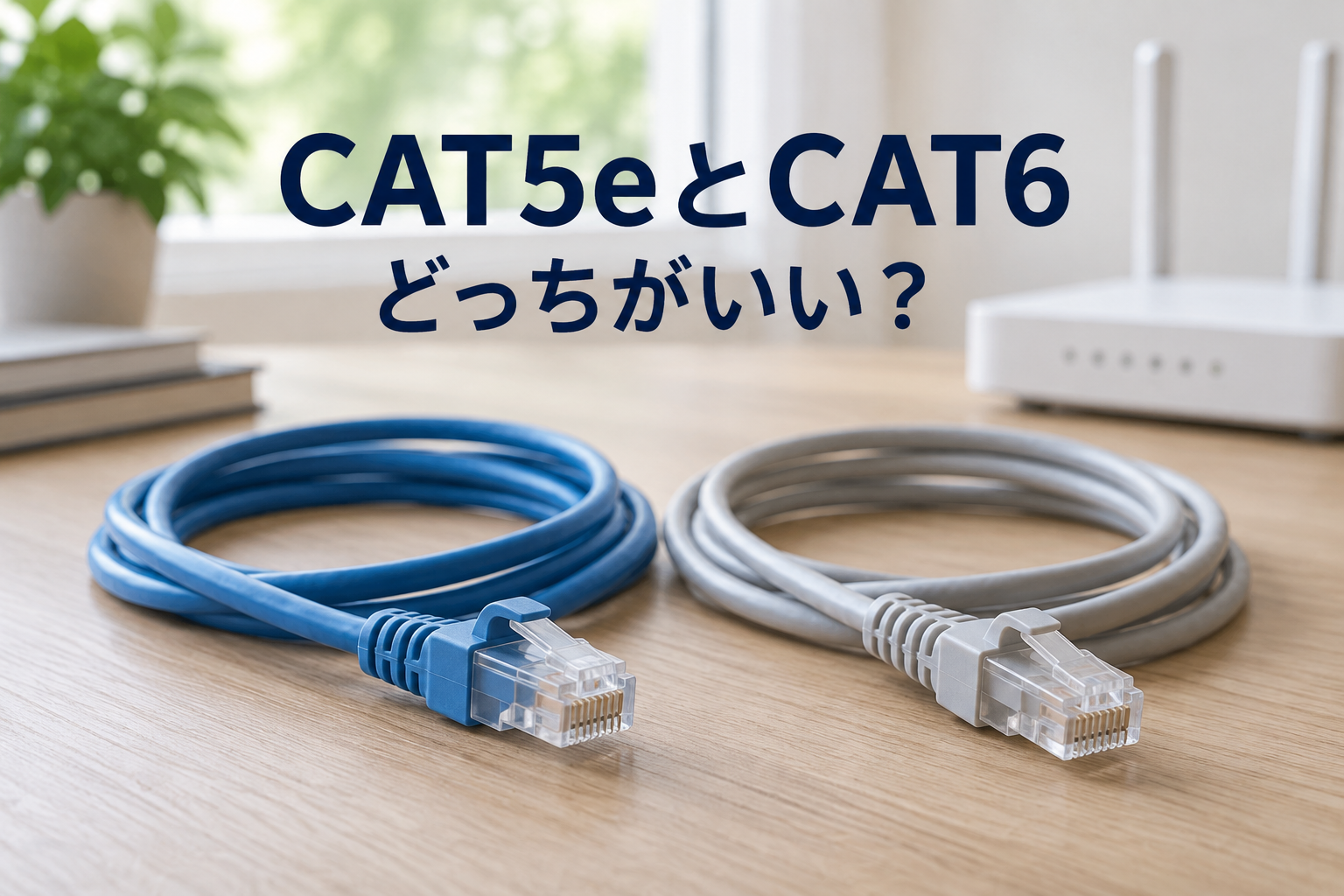 CAT5eとCAT6どっちがいい？LANケーブル選びのAI生成イメージ
