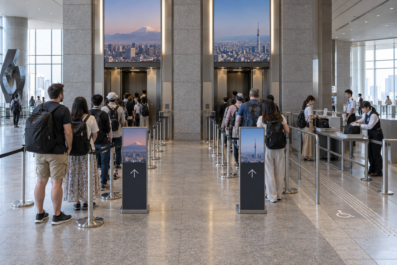 都庁展望室専用エレベーター入口をイメージした画像
