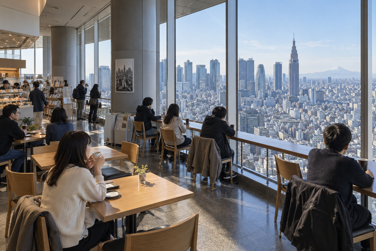 都庁北展望室のカフェ空間をイメージした画像
