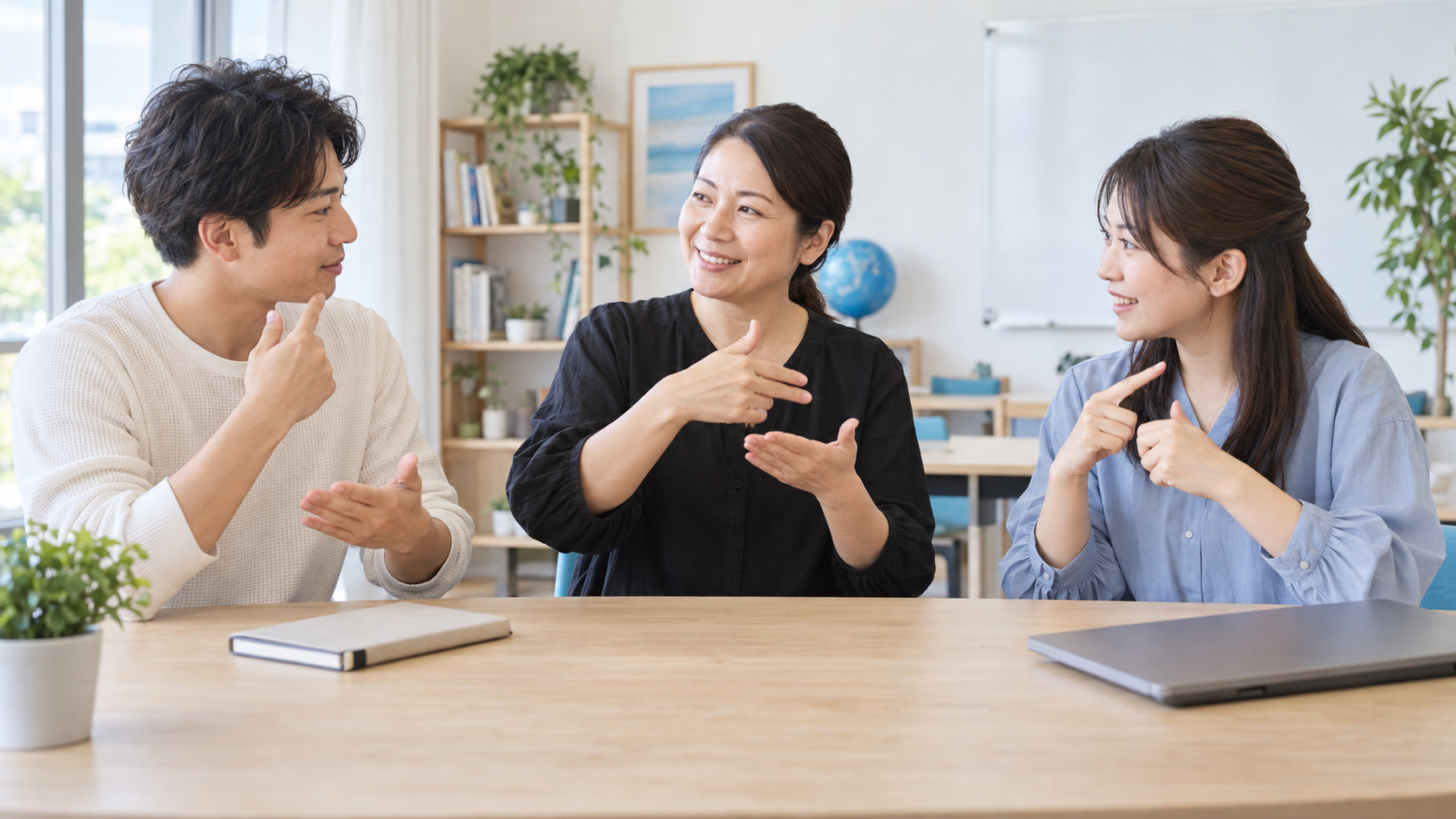 全国手話検定試験と手話技能検定を比較するイメージ