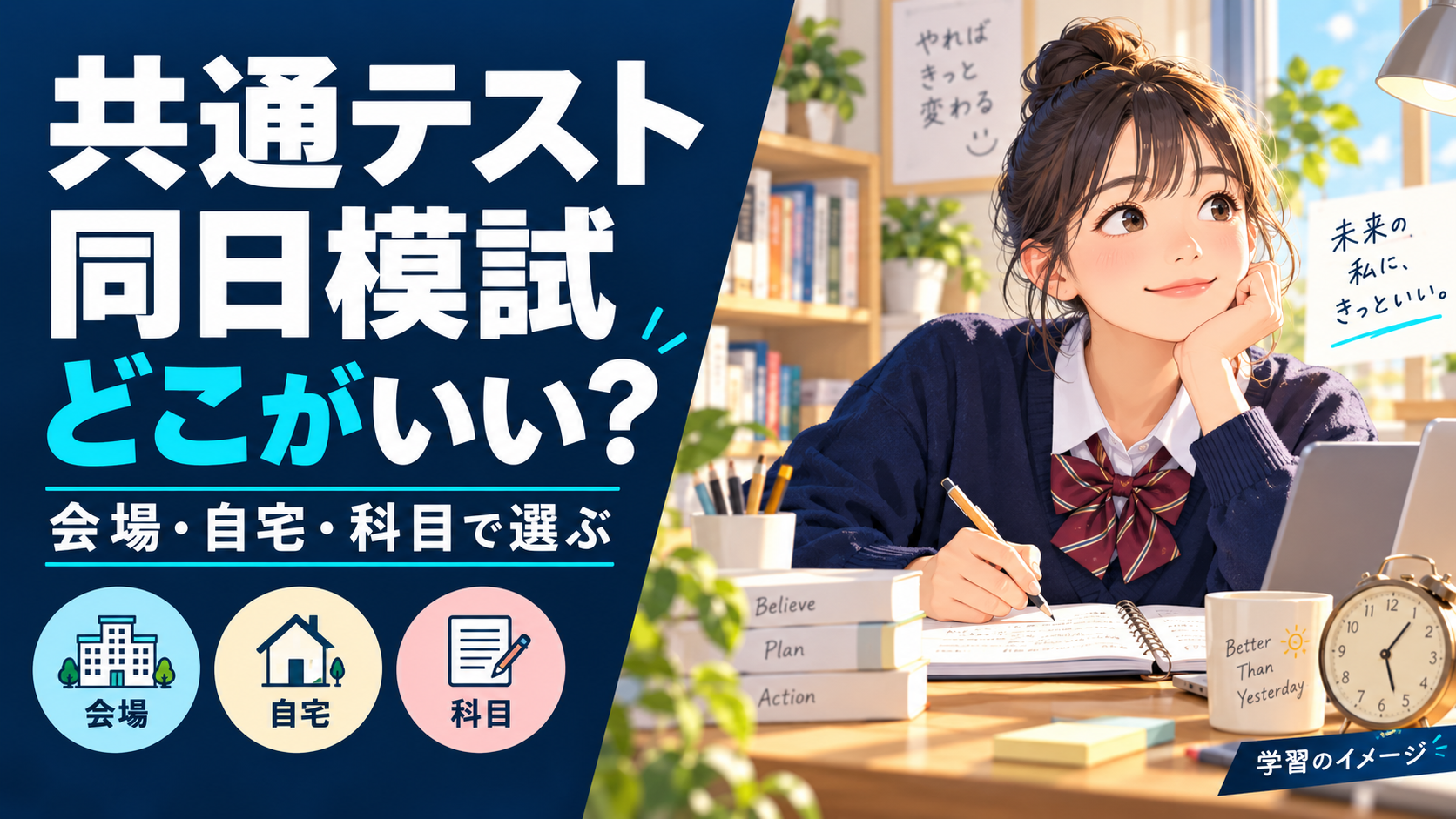 共通テスト同日模試はどこがいい、会場・自宅・科目で選ぶ学習イメージ