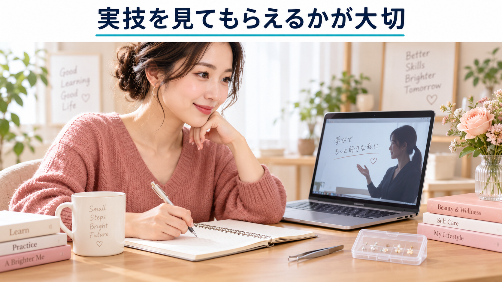 オンライン受講と実技確認を考えるための学習イメージ