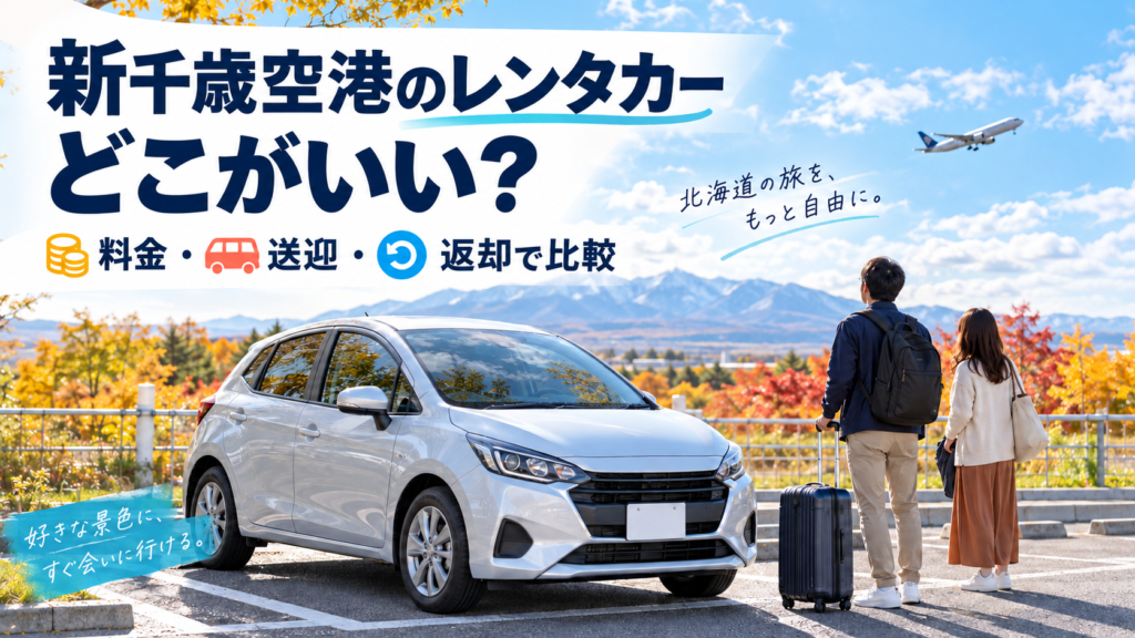 新千歳空港のレンタカーはどこがいい？料金・送迎・返却を比較（AI生成）