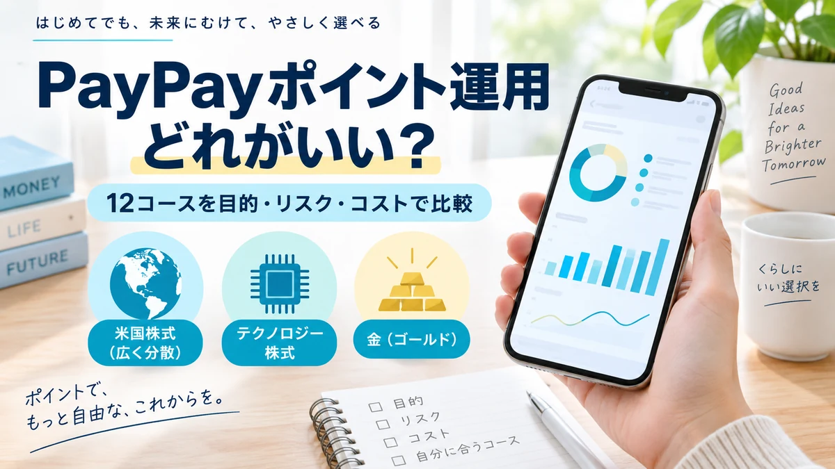 PayPayポイント運用の全12コースを比べる記事のイメージ