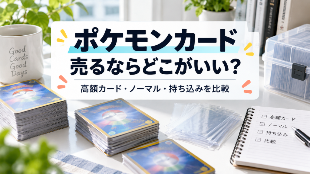ポケモンカード売るならどこがいい？高額カード・ノーマル・持ち込みを比較する記事アイキャッチ