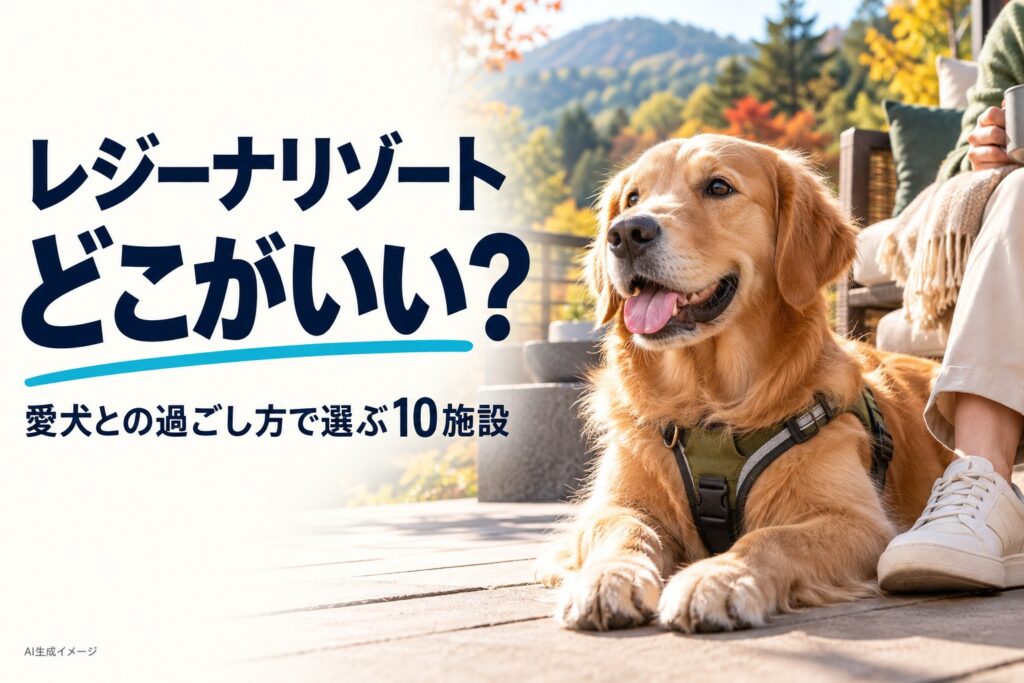 レジーナリゾートはどこがいい？愛犬との過ごし方で選ぶ10施設（実写風AI生成イメージ）