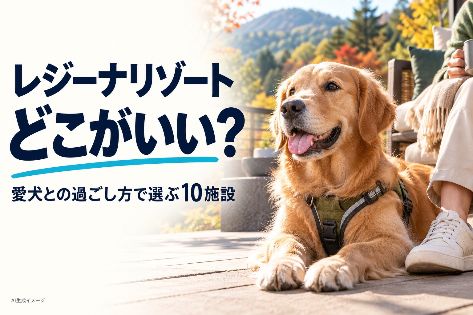 レジーナリゾートはどこがいい？愛犬との過ごし方で選ぶ10施設（実写風AI生成イメージ）